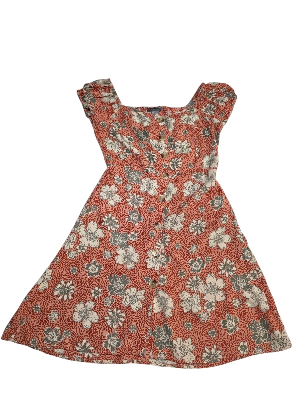 Angie Floral Button-Front Midi Dress Size Small